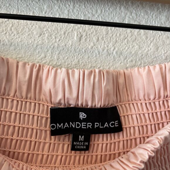 Pomander Place Tuckernuck Top Size Med Inslee Off Shoulder Pink Cottage Preppy - Picture 6 of 15
